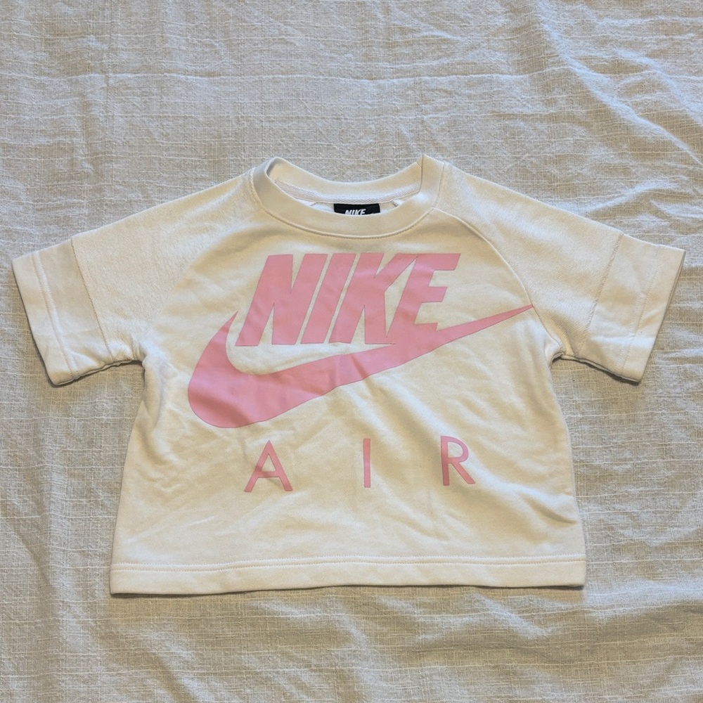 Nike Kids Pink Logo Cream T-Shirt